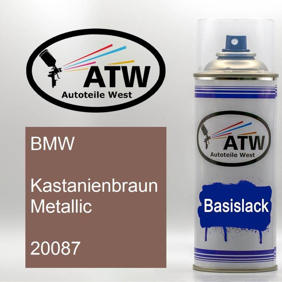 BMW, Kastanienbraun Metallic, 20087: 400ml Sprühdose, von ATW Autoteile West.